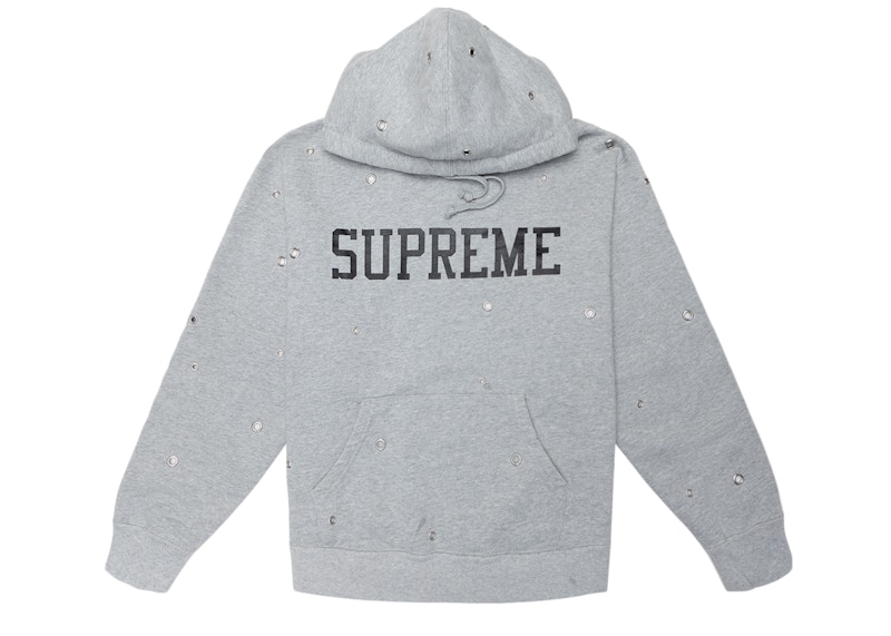 Supreme Eyelet Hooded Sweatshirt Heather Grey メンズ - SS20 - JP