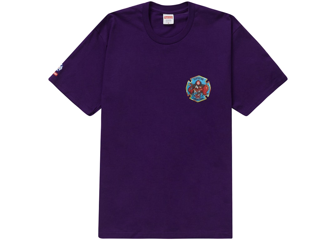 Pre-owned Supreme Fdny Engine 9 Tee Purple