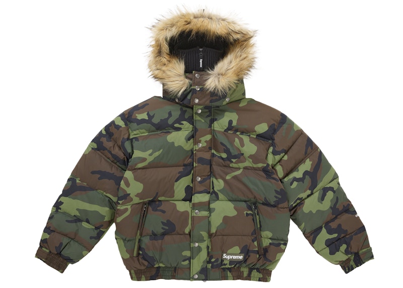 Supreme Facemask 700-Fill Down Puffer Jacket Woodland Camo Men's
