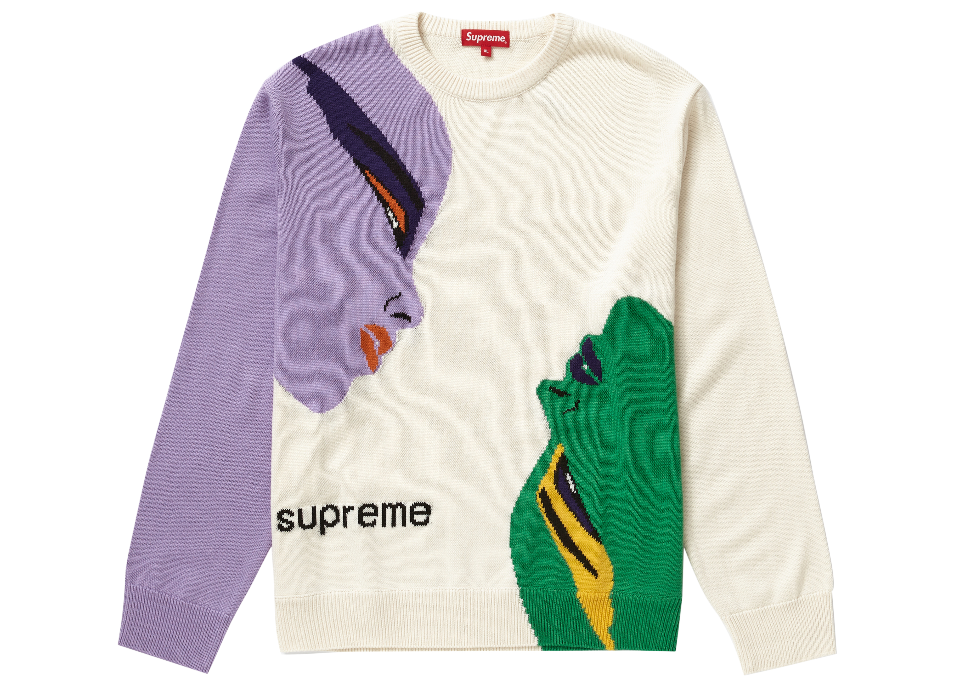 Supreme Faces Sweater Cream