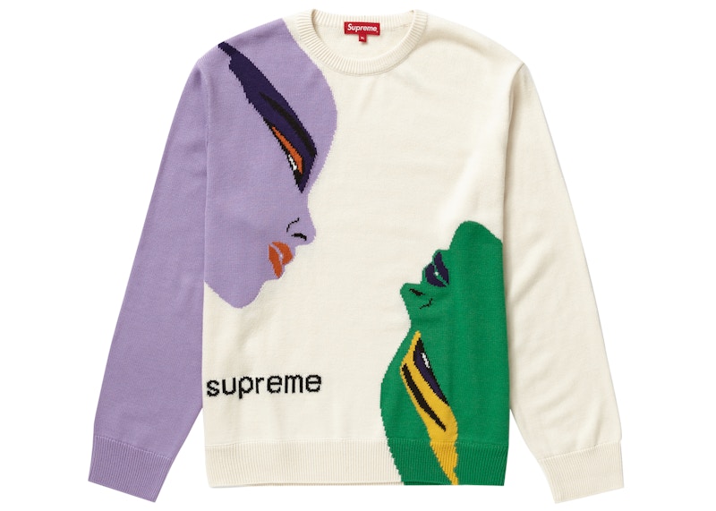 Supreme Faces Sweater Cream 21fw XL | myglobaltax.com