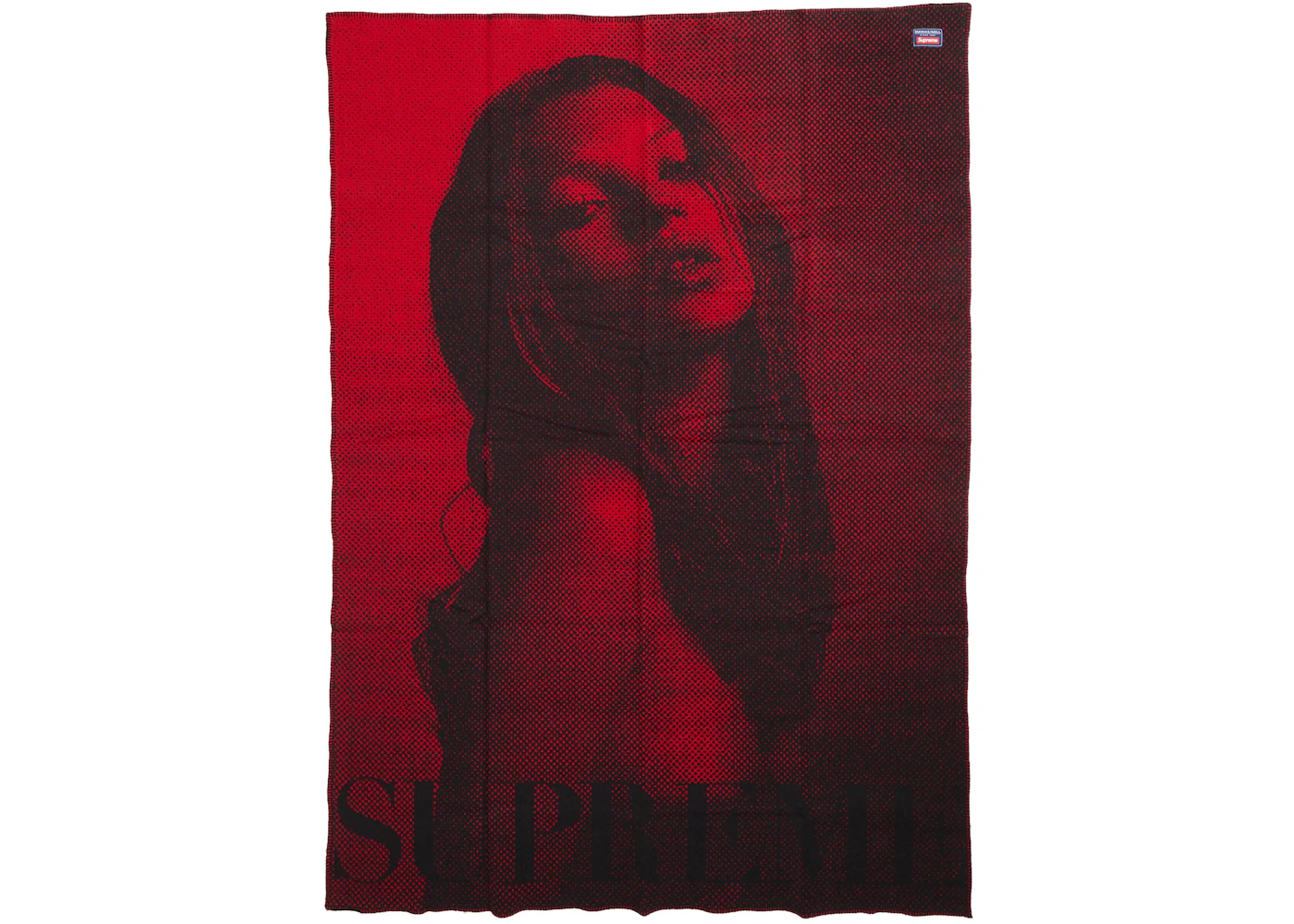Supreme Faribault Woolen Mill Kate Moss Throw Blanket Red FW24 US