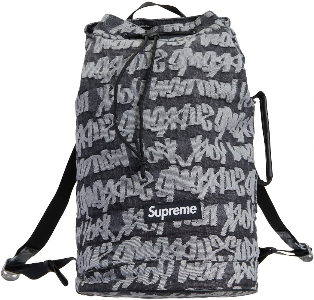 Supreme Fat Tip Jacquard Denim Backpack Blue - SS22 - US