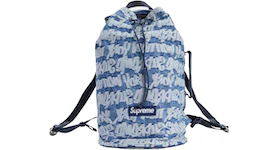 Supreme Fat Tip Jacquard Denim Backpack Blue