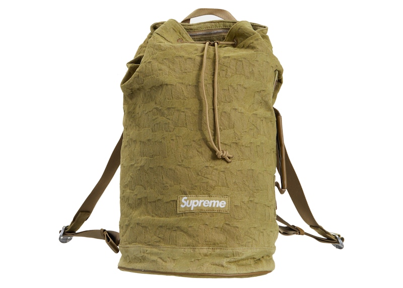 Supreme Fat Tip Jacquard Denim Backpack Olive