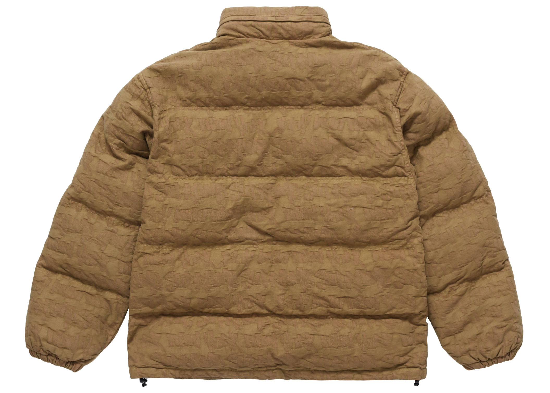 Supreme Fat Tip Jacquard Denim Puffer Jacket Olive Men's - SS22 - US