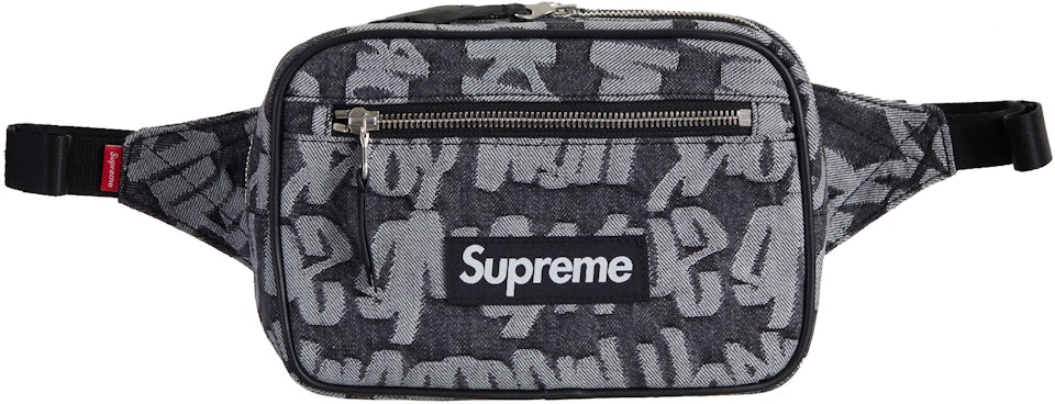 Supreme Fat Tip Jacquard Denim Waist Bag Black - SS22 - US