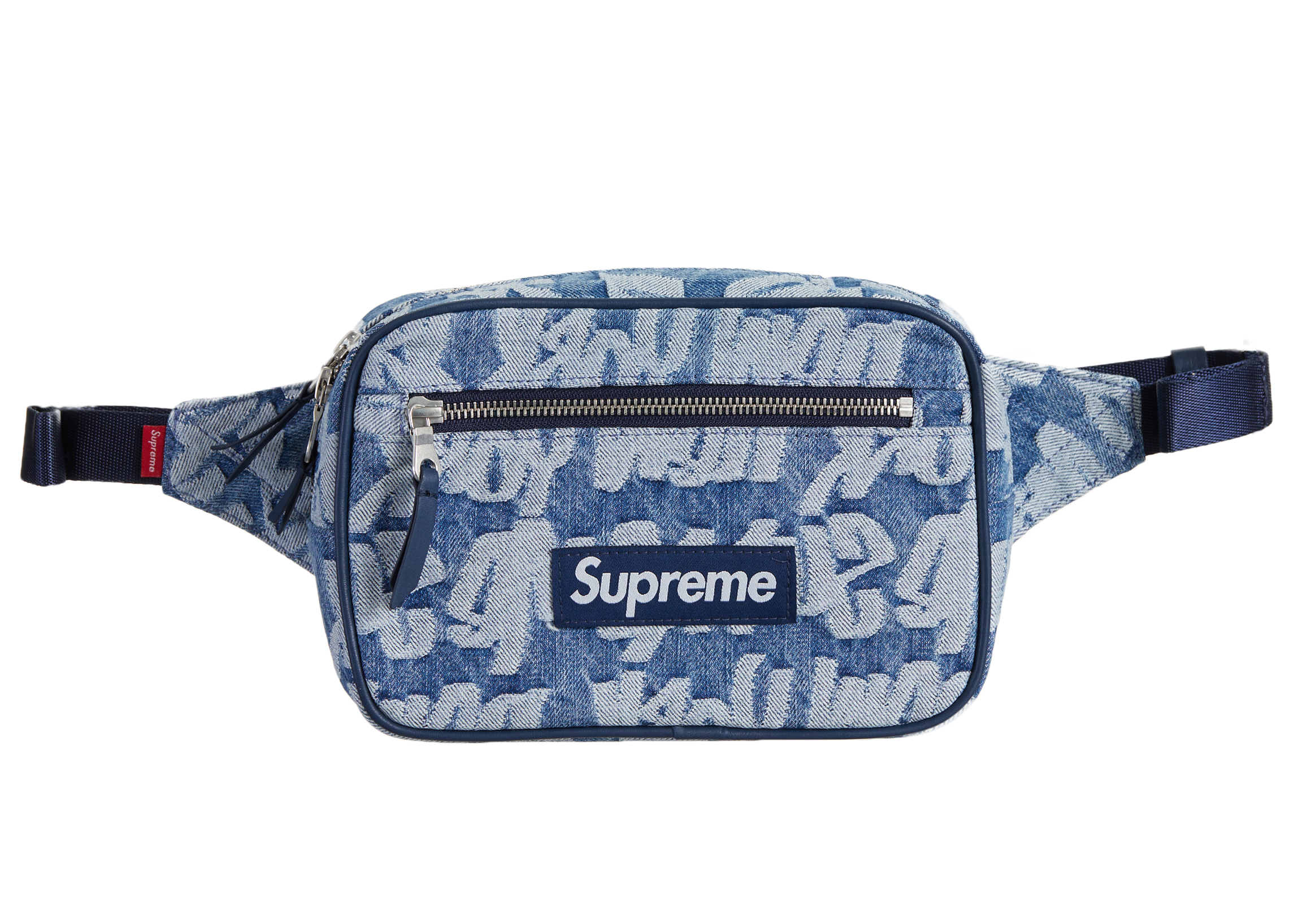 Supreme Fat Tip Jacquard Denim Waist Bag Blue