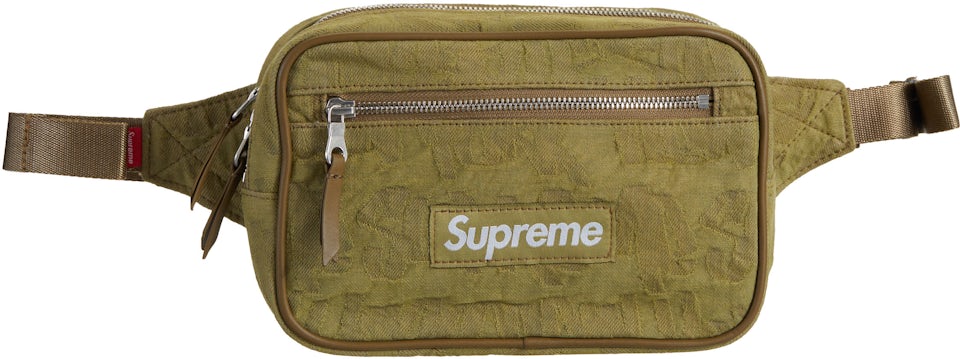 Used 1x SS22 Supreme Fat Tip Jacquard Denim Sling bag Olive shoulder bum bag