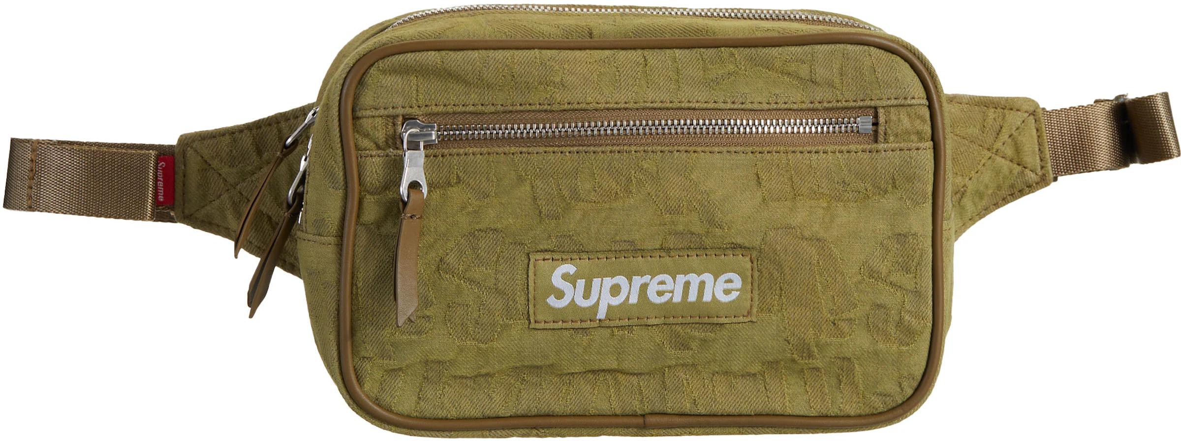 Supreme Fat Tip Jacquard Denim Waist Bag Olive - SS22 - US