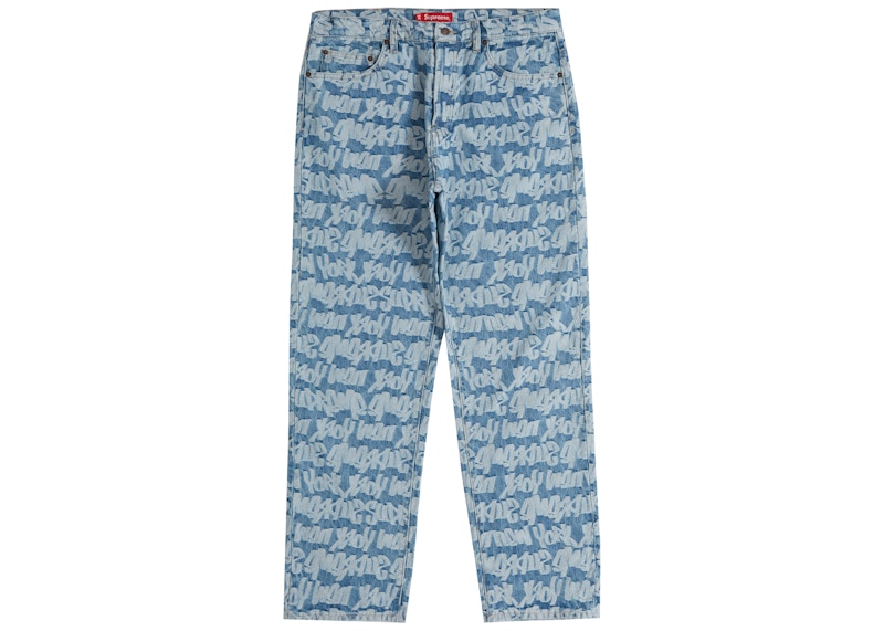 Supreme Fat Tip Jacquard Regular Jean Blue