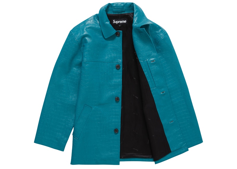 Supreme Faux Croc Car Coat Teal Men's - SS22 - US