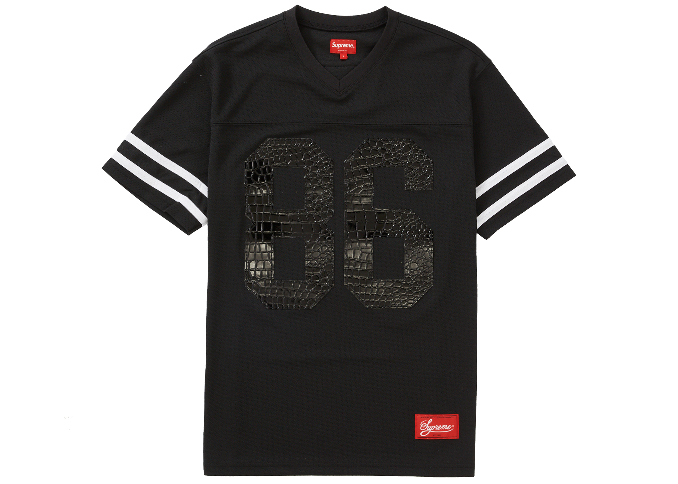 Supreme Faux Croc Football Jersey Black Men's - SS22 - US