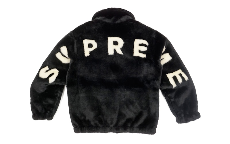 supreme black fur jacket