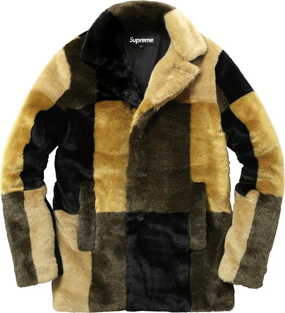 Supreme Faux Fur Coat Multicolor