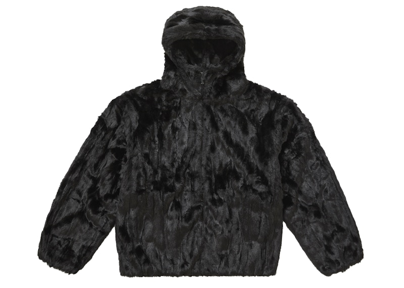 Supreme Faux Fur Hooded Jacket Black Men's - FW24 - US