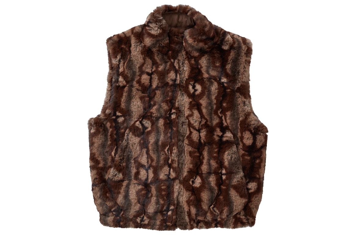 Pre-owned Supreme Faux Fur Hooded Vest Brown
