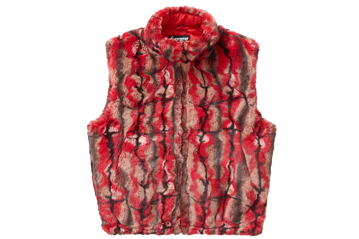 Pre-owned Supreme Faux Fur Hooded Vest Red