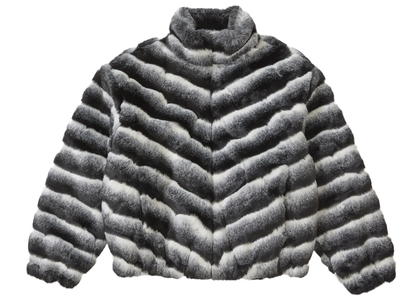 Supreme Faux Fur Varsity Jacket Black