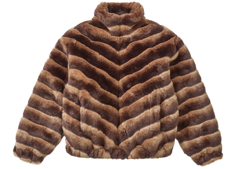 Supreme Faux Fur Repeater Bomber Brown Men's - SS18 - US