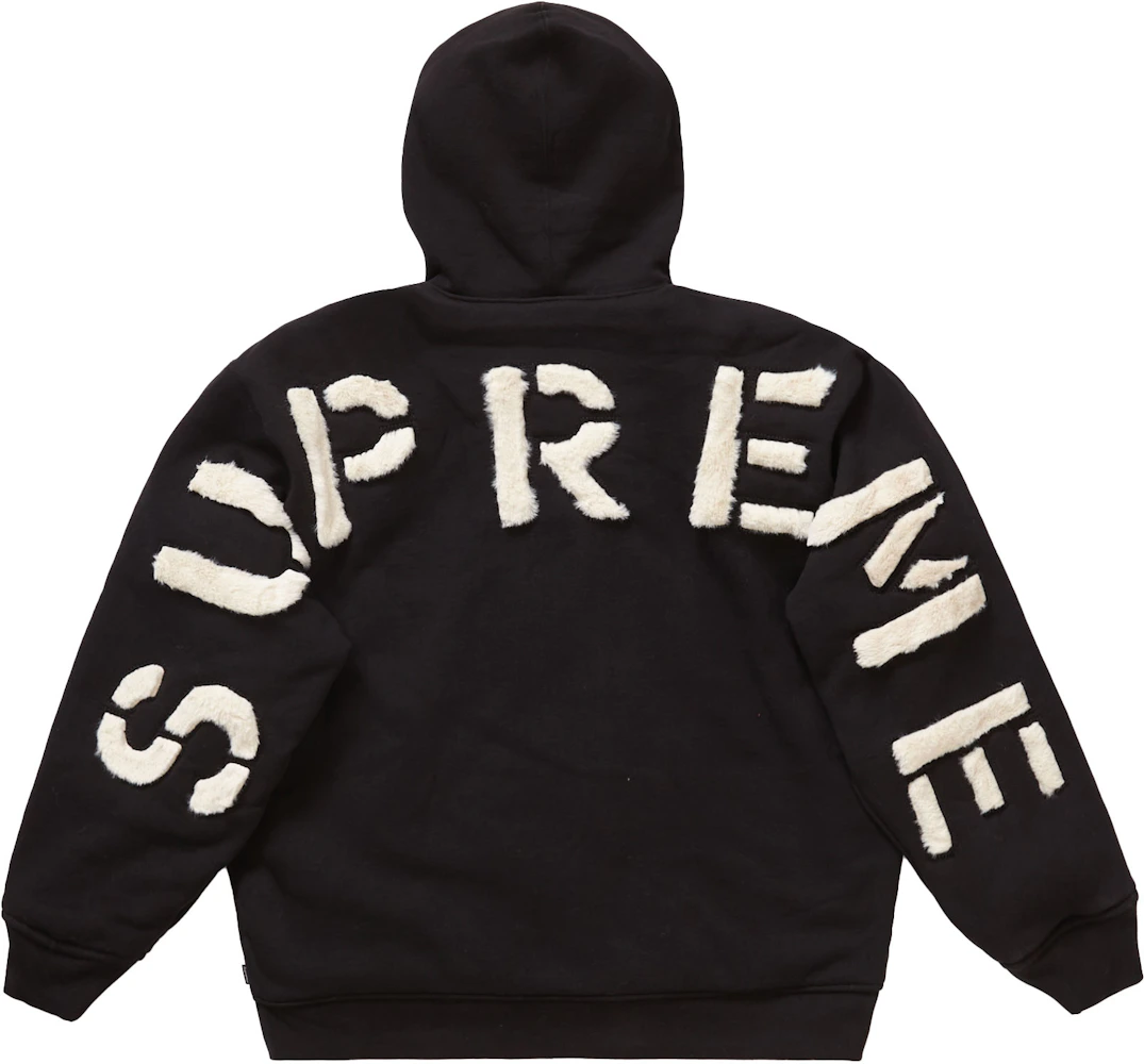 Supreme Faux Fur Lined Zip Men\'s Black Up Hooded - US FW22 Sweatshirt 