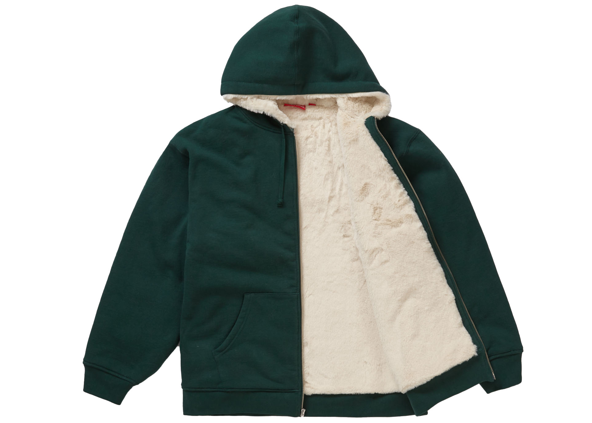 SALE】 Faux Supreme Fur 緑 Hooded Up Zip Lined トップス - www ...