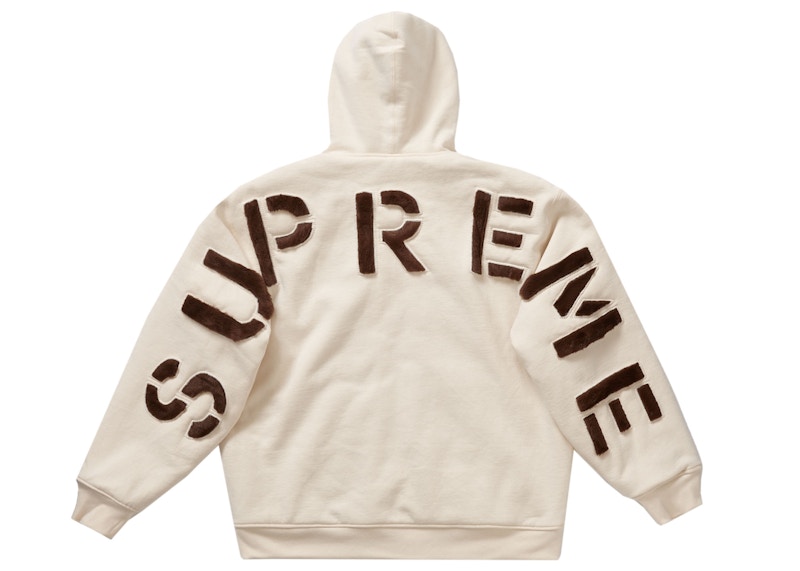 Supreme Faux Fur Lined Zip Up Hooded Sweatshirt Natural メンズ