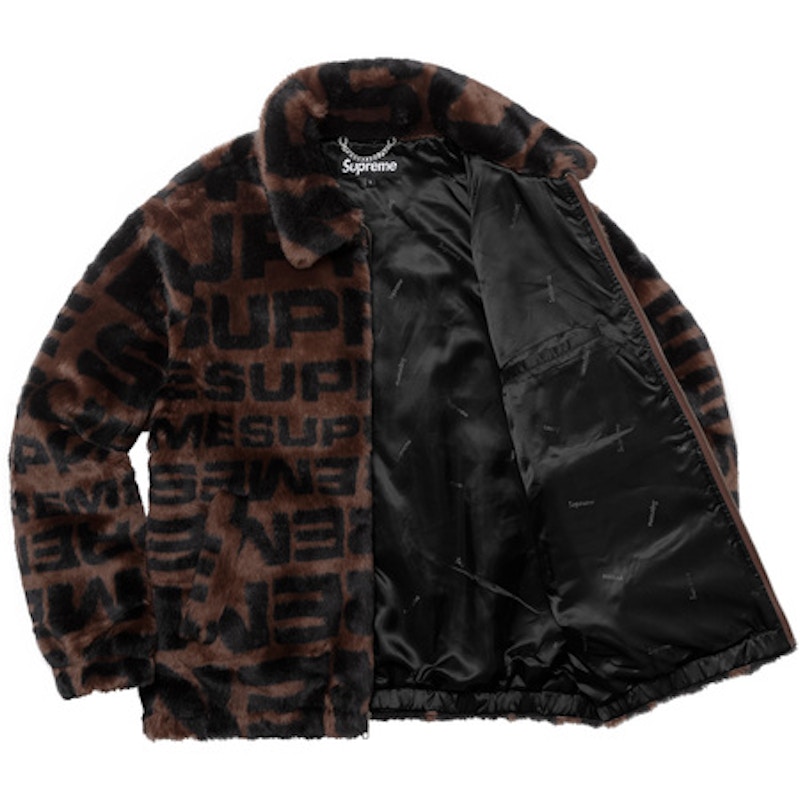 Supreme Faux Fur Repeater Bomber Brown Men's - SS18 - US