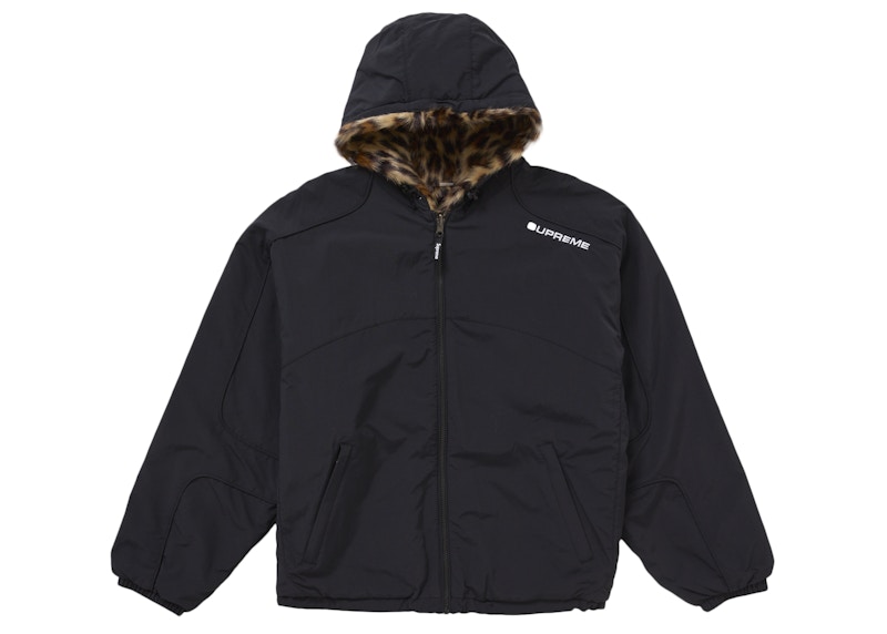 Supreme Faux Fur Reversible Hooded Track Jacket Black メンズ