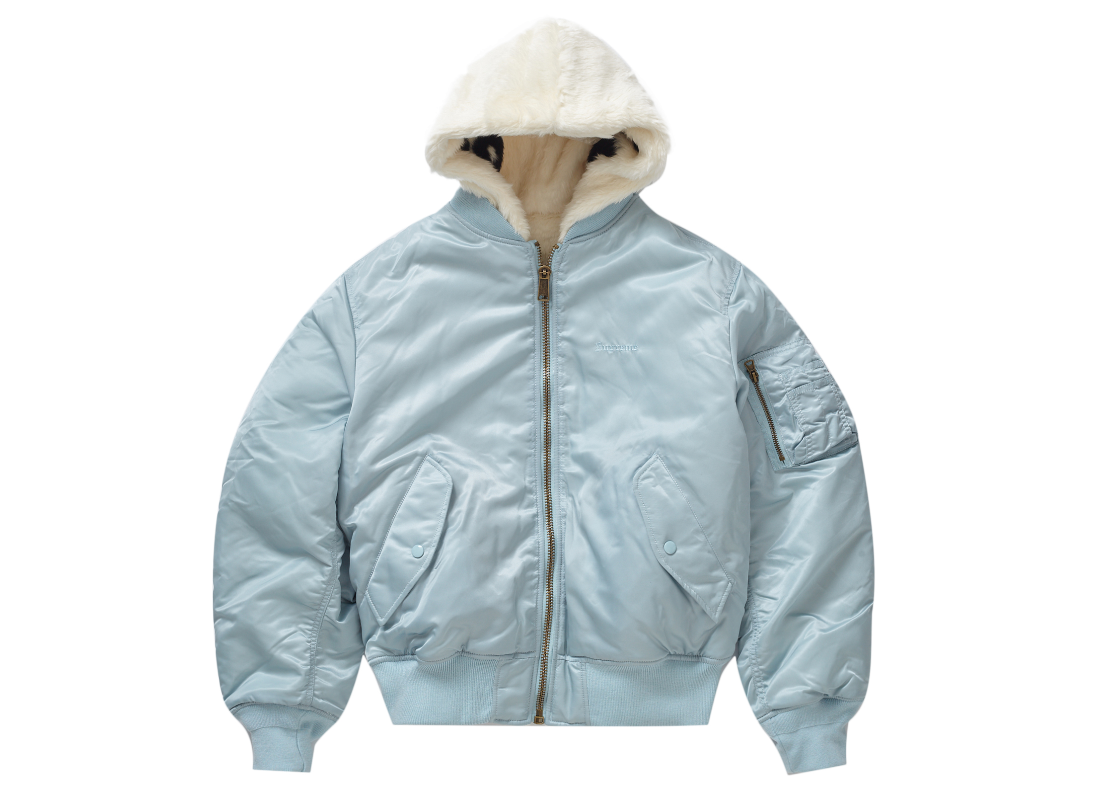 supreme faux far reversiblefooded jacket