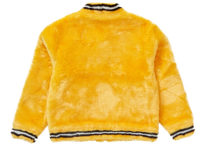 Supreme Faux Fur Varsity Jacket Yellow Men's - SS20 - US