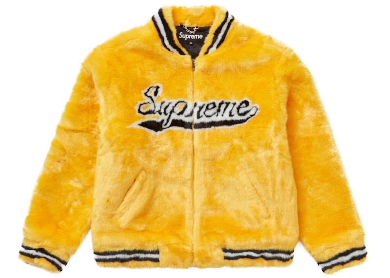 supreme Faux Fur Varsity Jacket