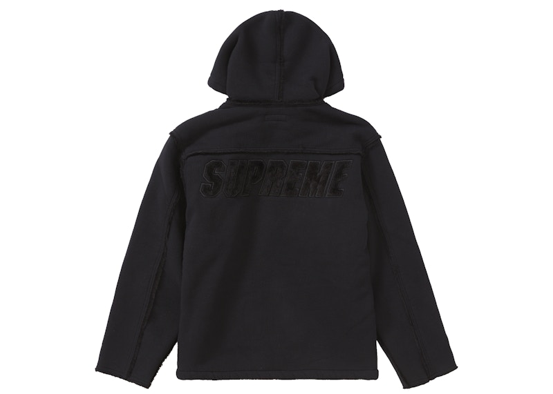 Supreme Faux Suede Patchwork Hooded Jacket Black メンズ - SS20 - JP