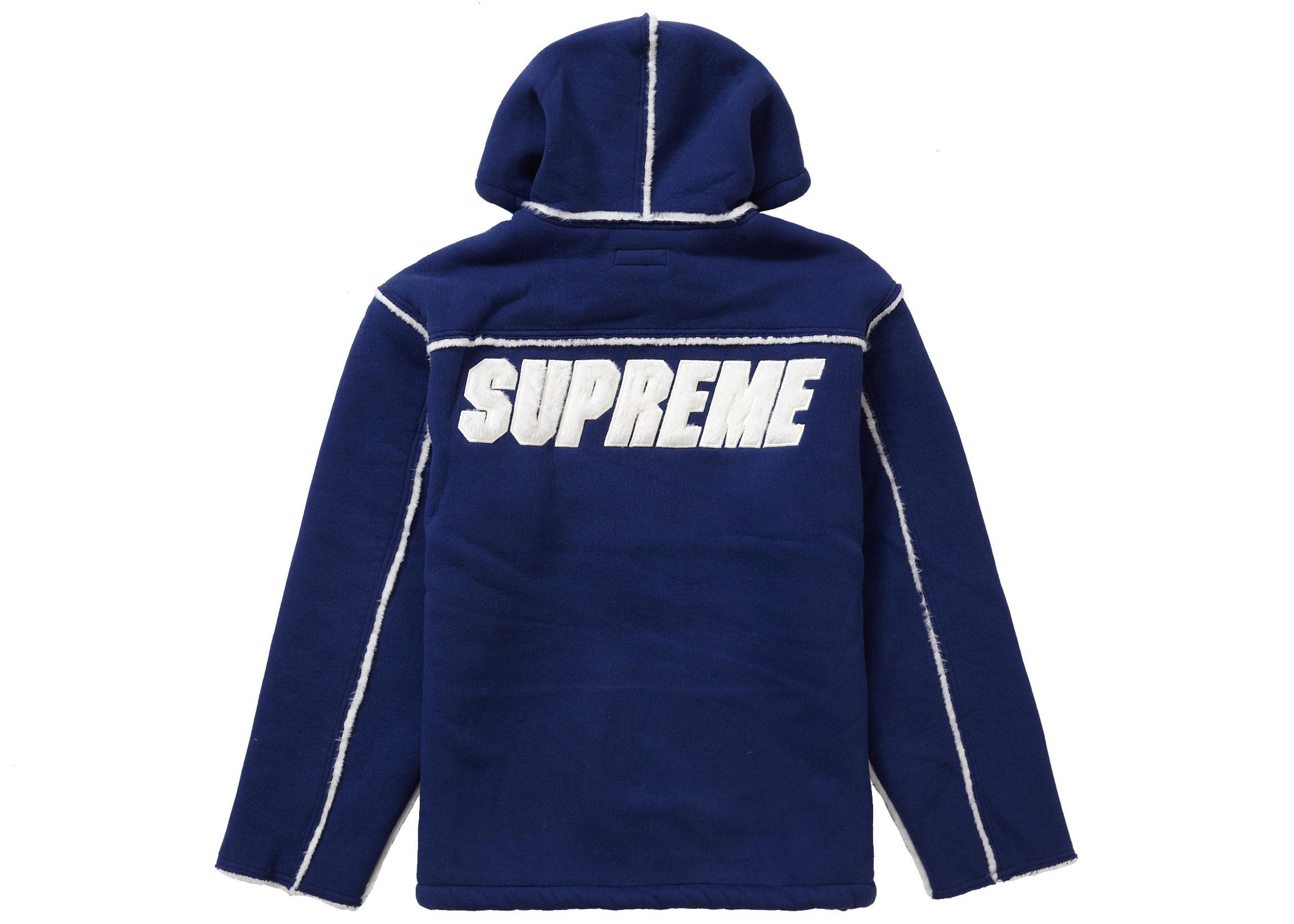 Supreme Faux Shearling Hooded Jacket Bright Navy - FW21 Men's - US