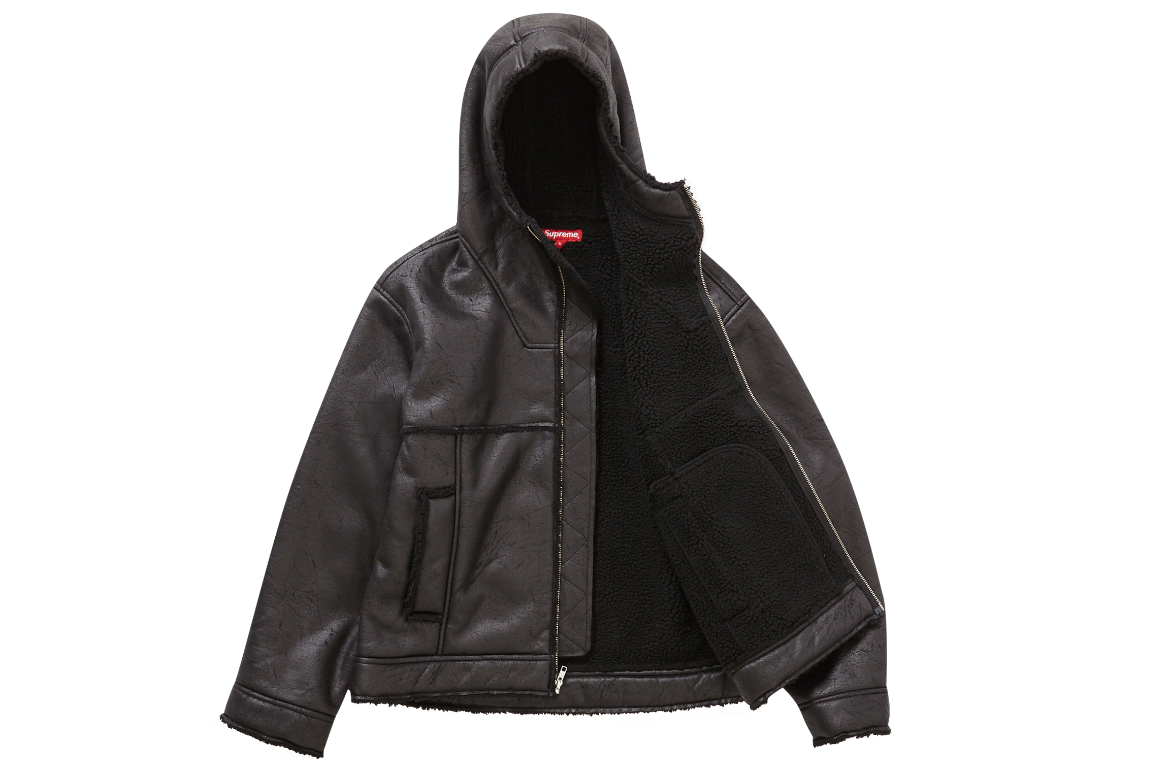 Supreme Faux Shearling Hooded Jacket (SS23) Black メンズ - SS23 - JP