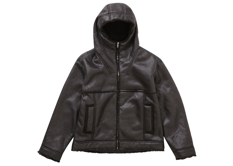 Supreme Faux ShearlingHoodedJacket Blackブラック