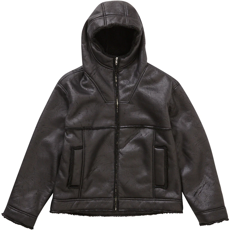 Supreme Faux Shearling Hooded Jacket (SS23) Black - SS23 - DE