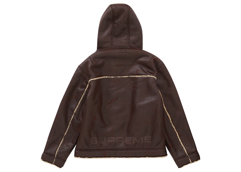 Supreme Faux Shearling Hooded Jacket (SS23) Brick Men's - SS23 - US