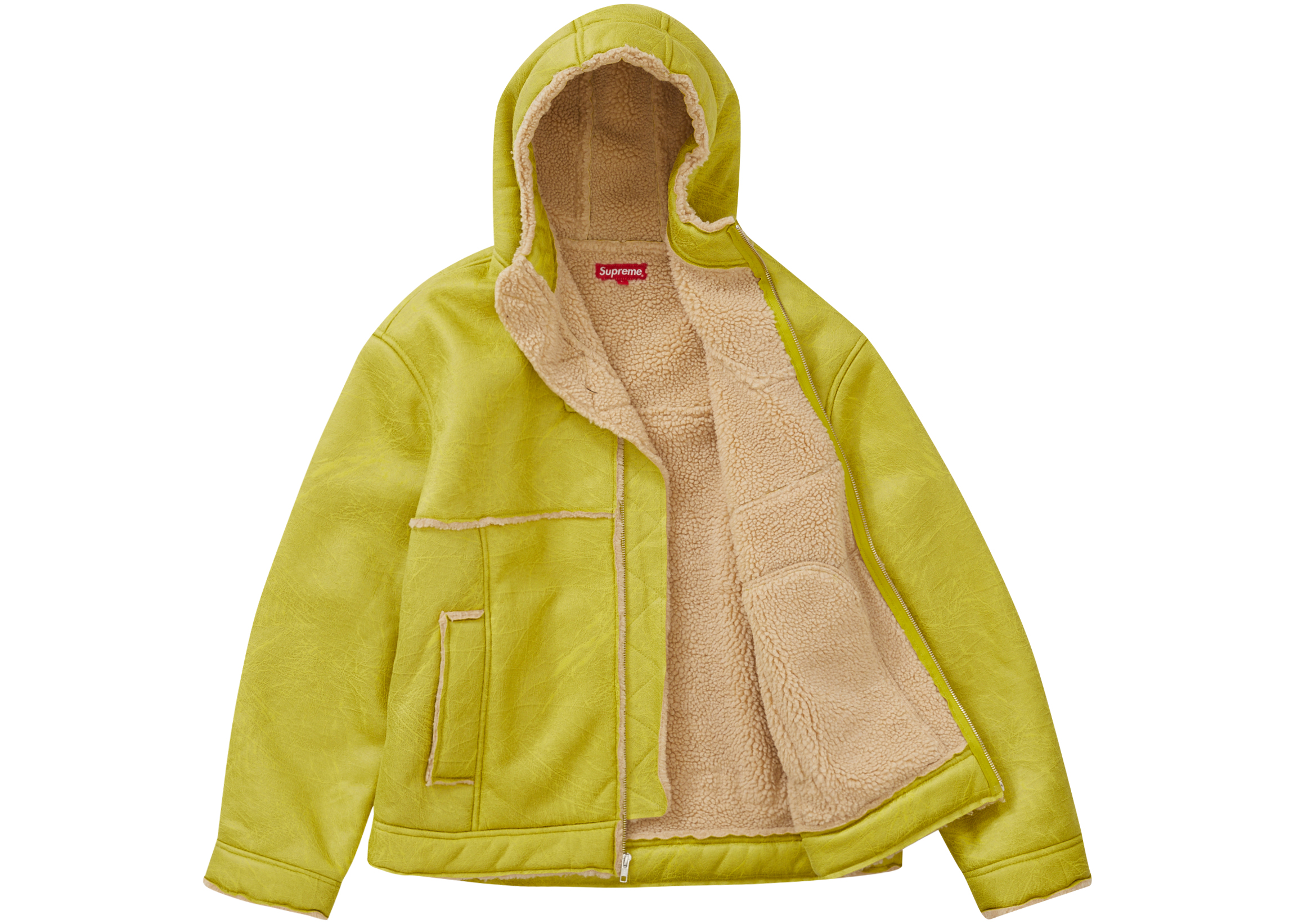 Supreme Faux Shearling Hooded Jacket (SS23) Citrus Men's - SS23 - GB