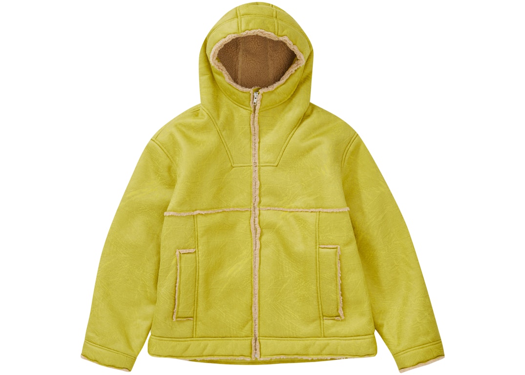 Pre-owned Supreme Faux Shearling Hooded Jacket (ss23) Citrus