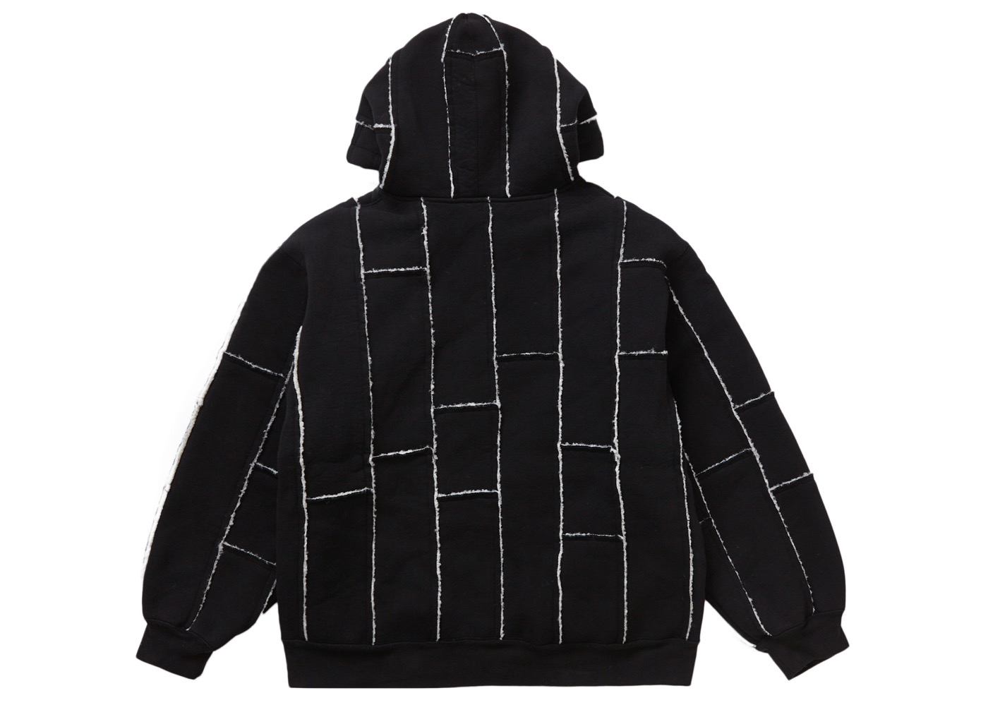 Supreme Faux Shearling Zip Up Hooded Sweatshirt Black