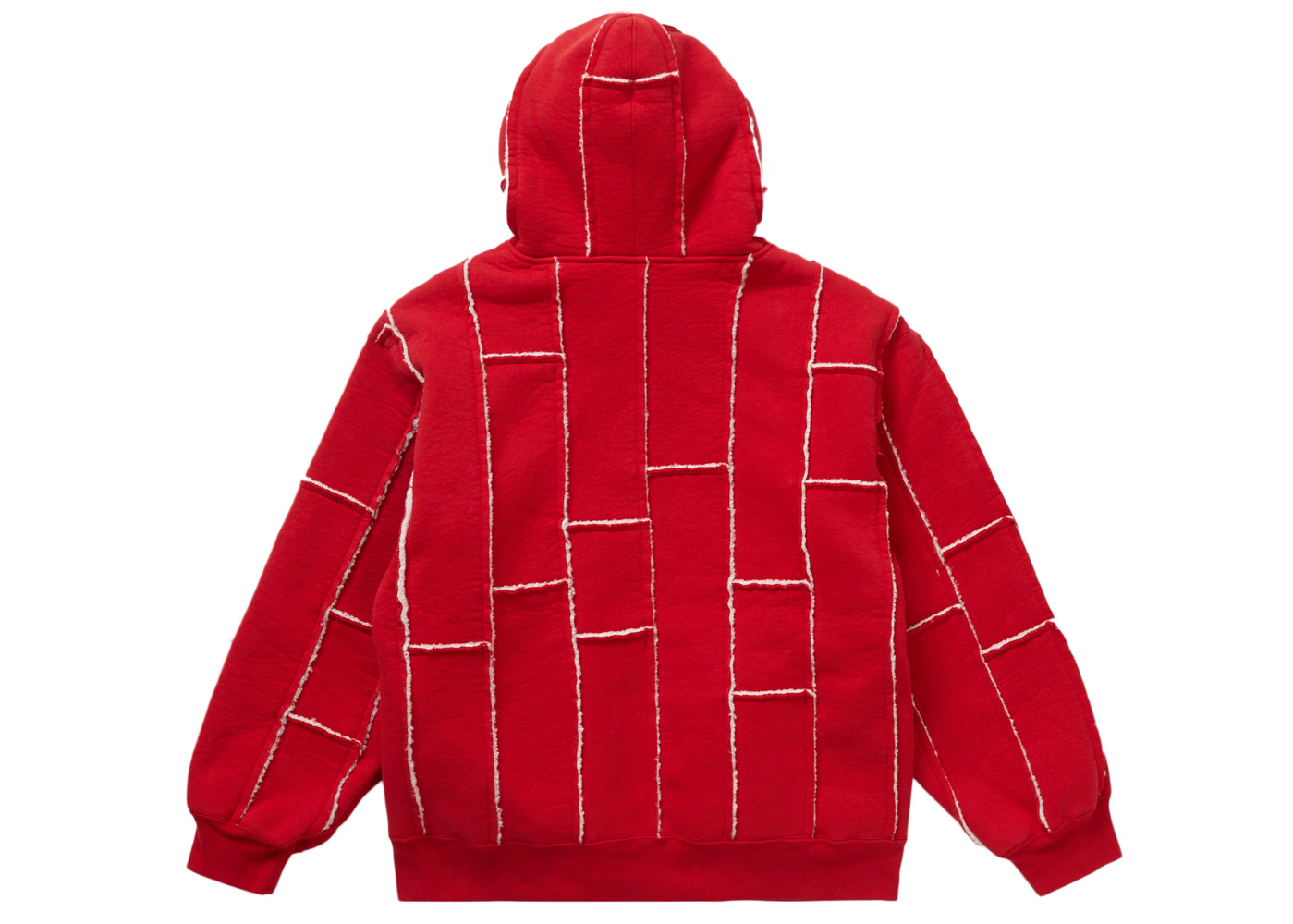 Supreme Faux Shearling Zip Up Hooded Sweatshirt Red