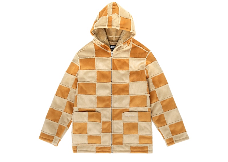 Supreme Faux Suede Patchwork Hooded Jacket Tan - SS20 Men's - GB