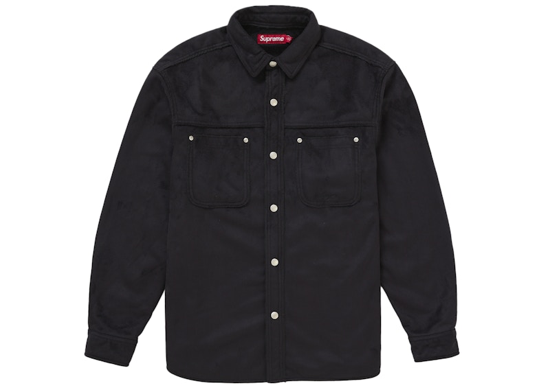Supreme Faux Suede Snap Shirt Black Men's - FW25 - US