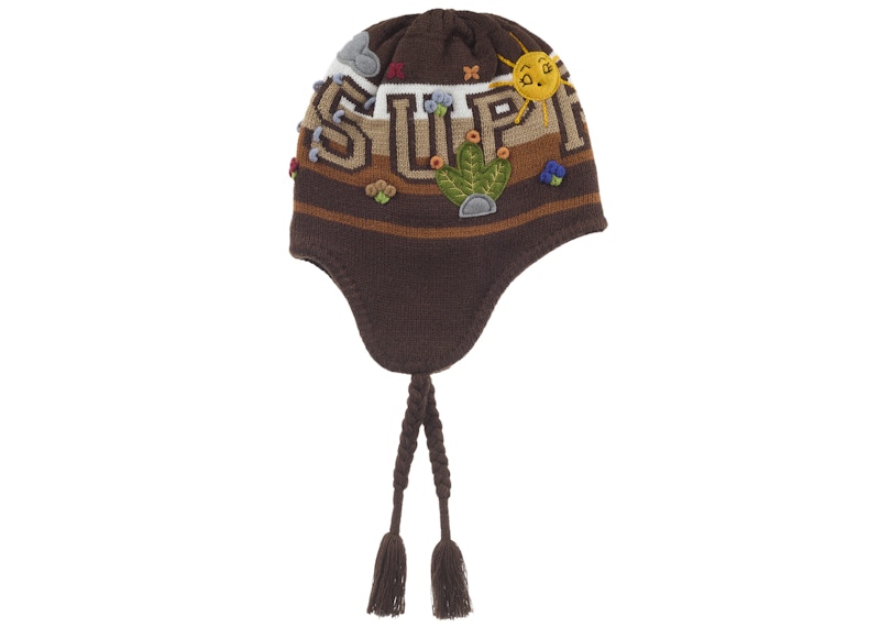 個人装備 Supreme Felt Applique Earflap Beanie Supreme Felt Applique Earflap Beanie Brown - FW25 - US