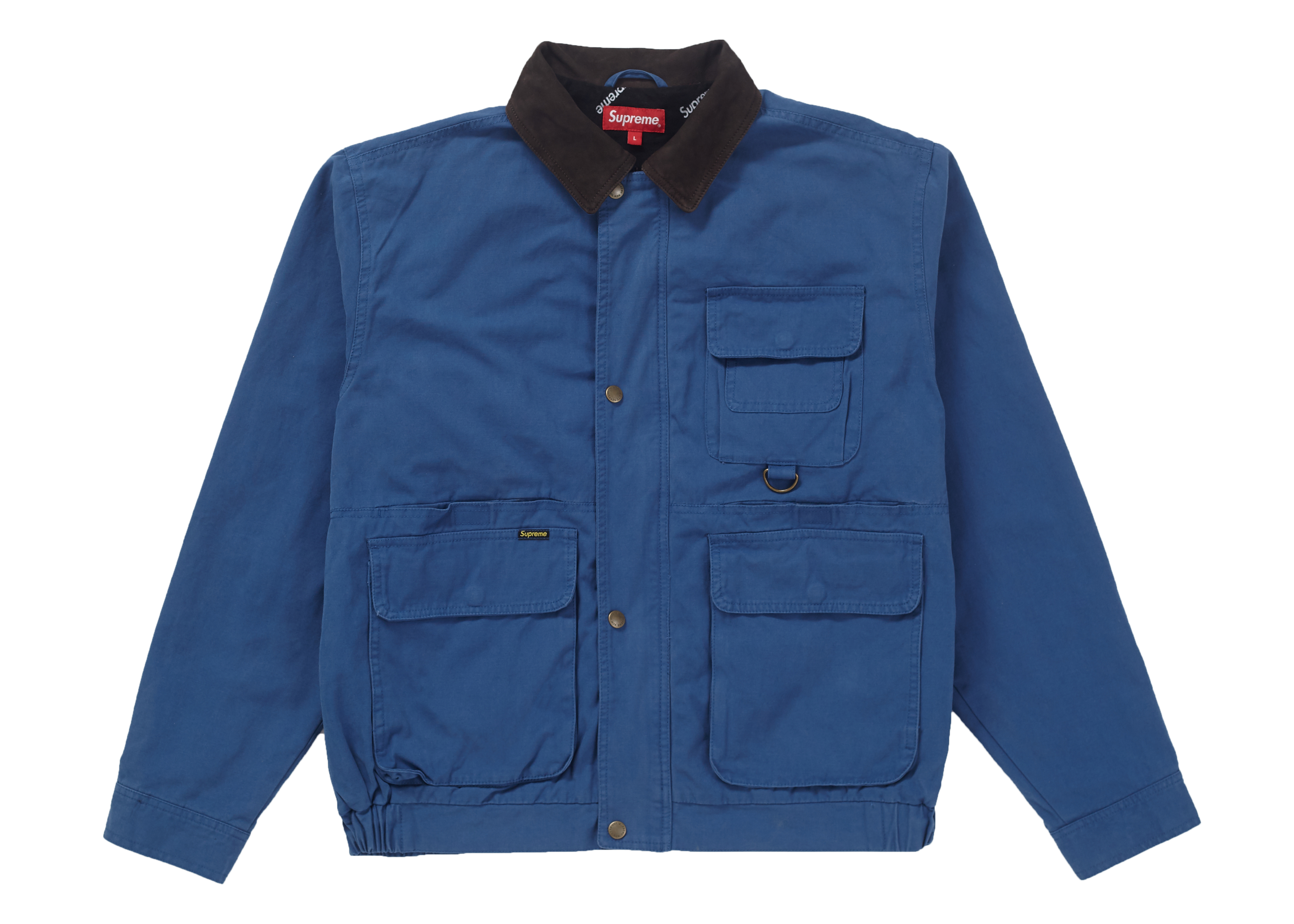 Supreme field jacket blue 青 レザー 18aw