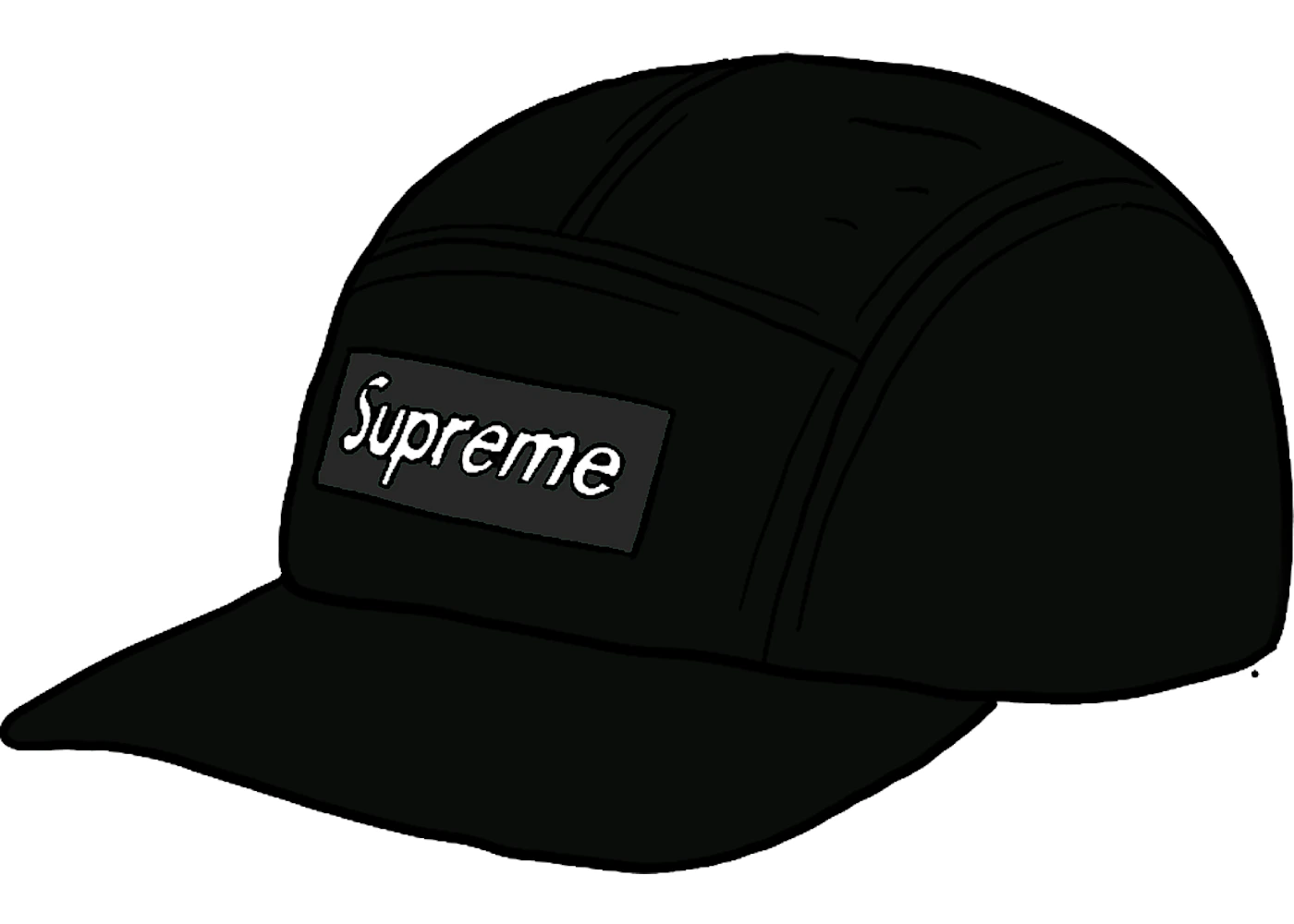 Supreme Fine Wale Corduroy Camp Cap Black - SS21 - US Supreme Fine Wale Corduroy Camp Cap Black - SS21 - US