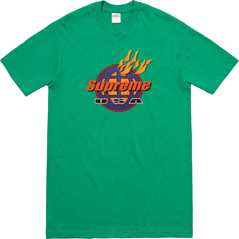 Supreme Fire Tee Green Hombre - FW17 - ES