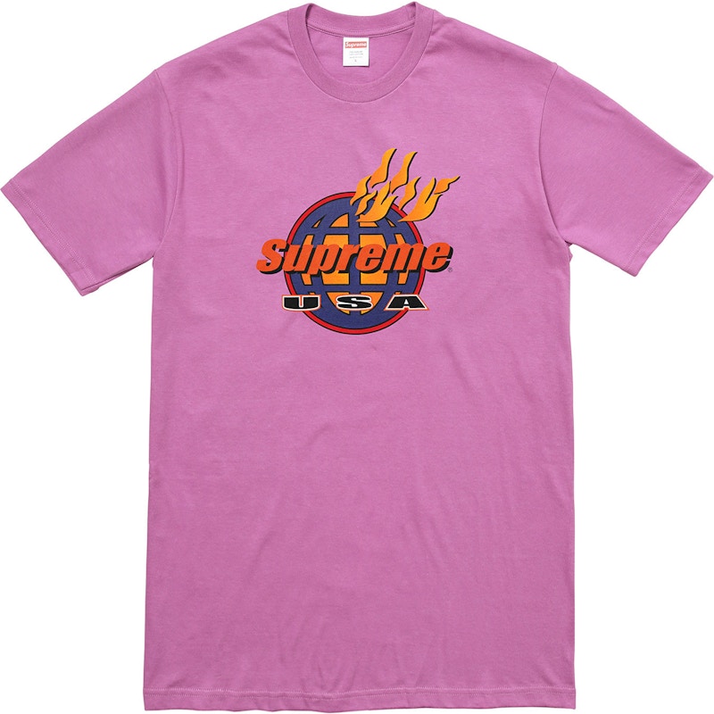 Supreme Fire Tee Light Purple Men's - FW17 - US