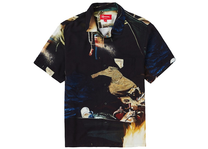 Supreme Cherry Rayon S/SShirt Black Men's - SS19 - US